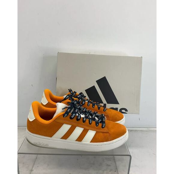adidas Grand Court Alpha 00s Orange & White Lace-Up Tennis Shoe Sneakers Sz. 10